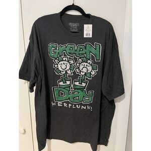 Green Day Mens Kerplunk! Flower Pots Retro Distressed Graphic Shirt New XXL